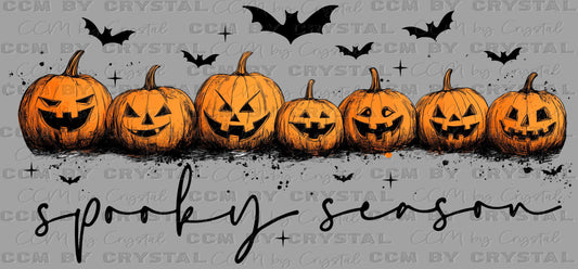 Spooky Season Pumpkins Bats Halloween Ready to Press Transfer DTF Transfer Sublimation Transfer