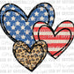 Stars and Stripes Leopard Hearts Ready to Press Transfer