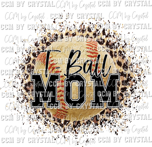 T-Ball Mom Leopard Ready to Press Transfer