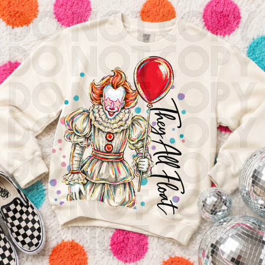 Horror Clown Girly Stars Halloween T Shirt, Long Sleeve, Sweatshirt