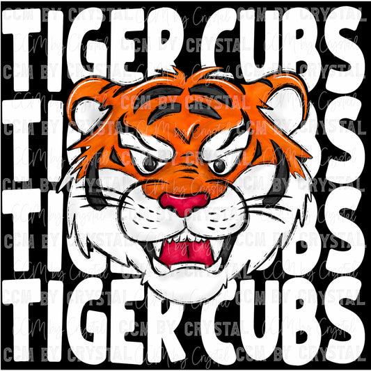 Tiger Cubs White Mascot Back to School Ready to Press Transfer