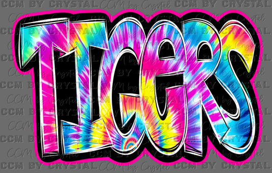 Tigers Tye Dye DTF Transfers Sublimation Transfers