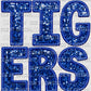 Tigers Blue Faux Sequins Faux Embroidery Mascot Ready to Press Transfer