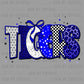 Tigers Blue Mascot Ready to Press Transfer DTF Transfer Sublimation Transfer