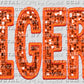 Tigers Orange Faux Embroidery Faux Sequins Faux Embroidery Ready to Press Transfer