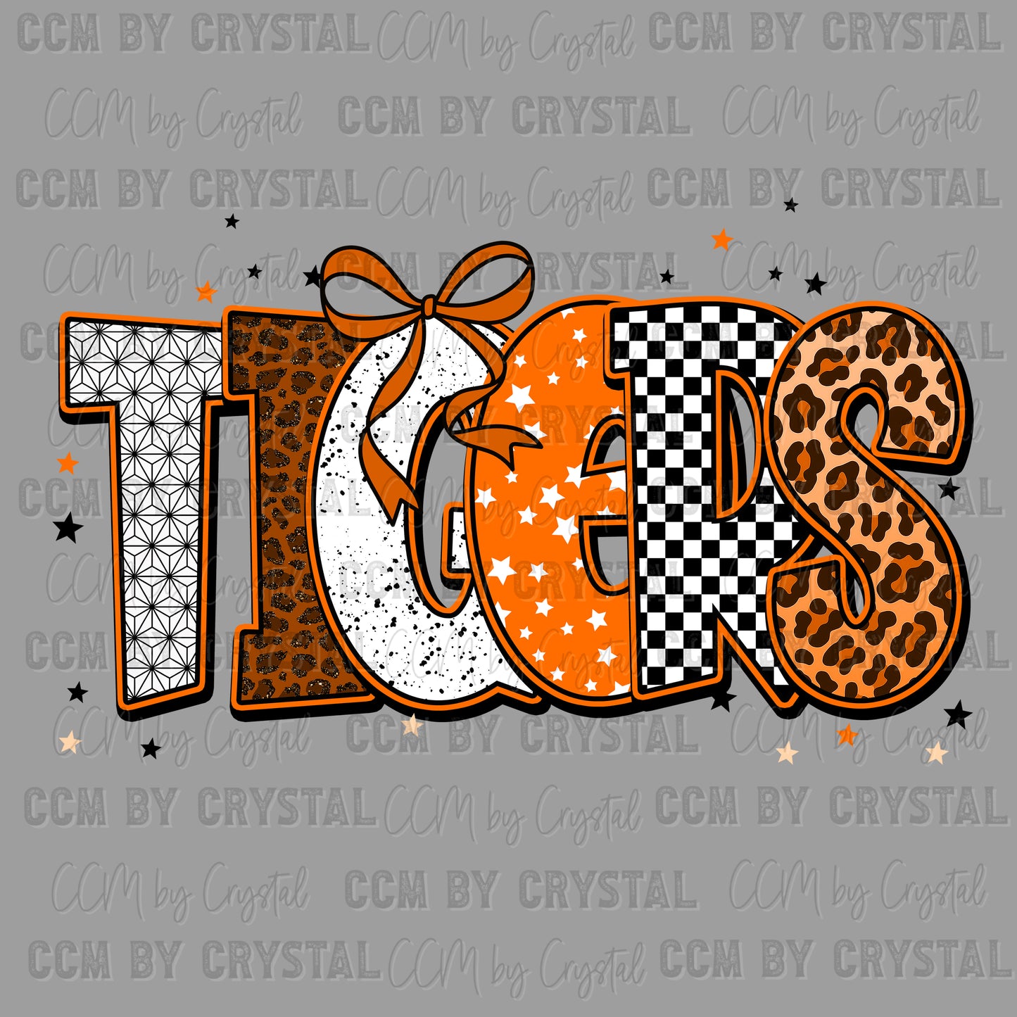 Tigers Orange Mascot Ready to Press Transfer DTF Transfer Sublimation Transfer