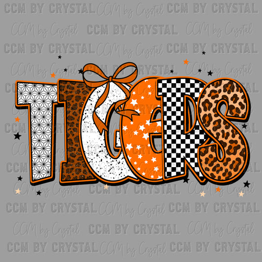 Tigers Orange Mascot Ready to Press Transfer DTF Transfer Sublimation Transfer