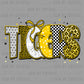 Tigers Yellow Mascot Ready to Press Transfer DTF Transfer Sublimation Transfer