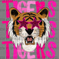 UV DTF Tigers Pink Mascot UV DTF Transfer Sticker Ready to Apply