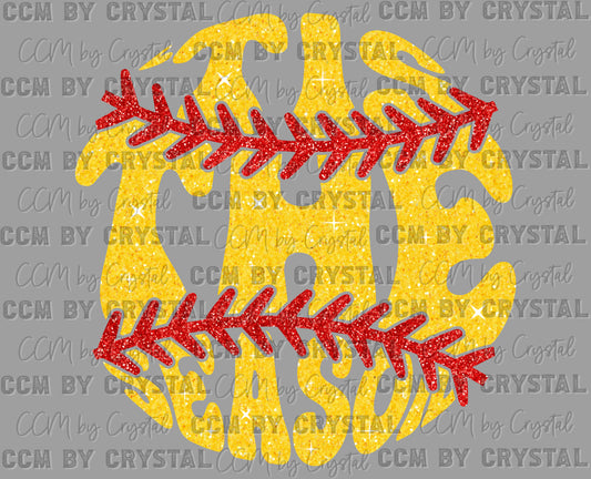 Tis The Season Softball Ready to Press Transfer DTF Transfer Sublimation Transfer