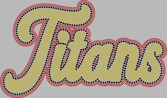 Titans 3 Color Approximately 11" wide Spangle Transfer