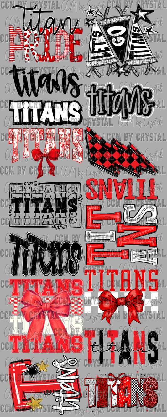 Pre-Made Titans Red Black GANG Sheet 60" DTF Gang Sheet