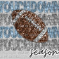 Touchdown Season Football Faux Embroidery Faux Sequins Ready to Press Transfer