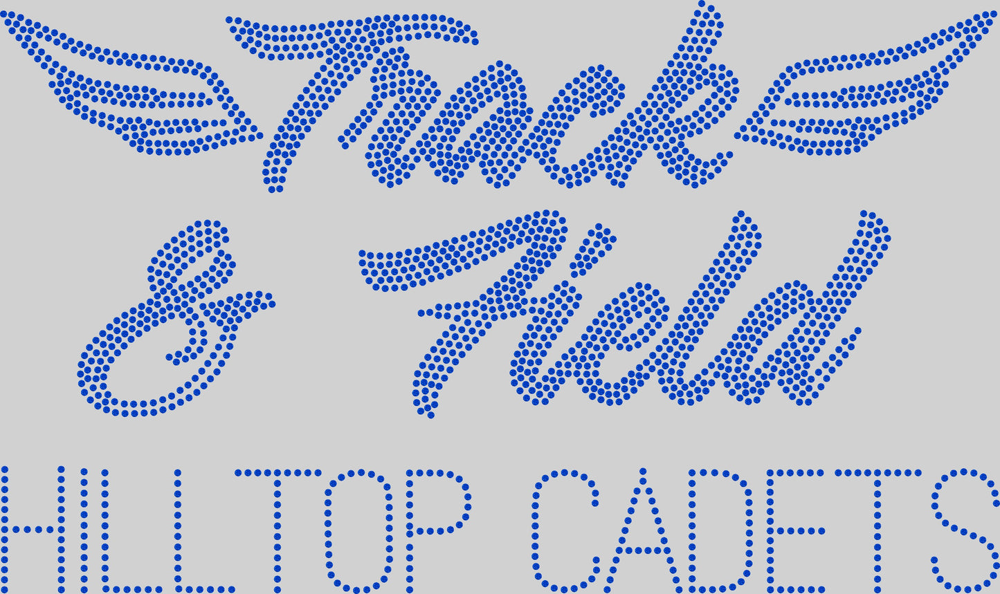 Hilltop Cadets Track and Field 1-Color Approximately 11" Spangle Transfer