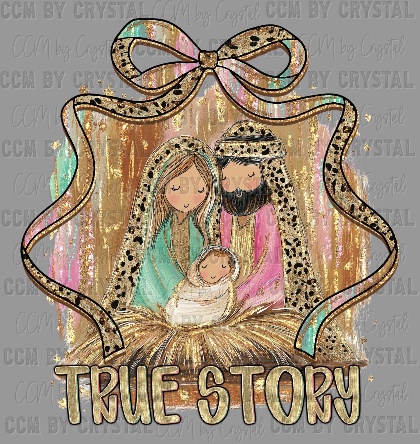 True Story Jesus Manger Christmas Ready to Press Transfer DTF Transfer Sublimation Transfer