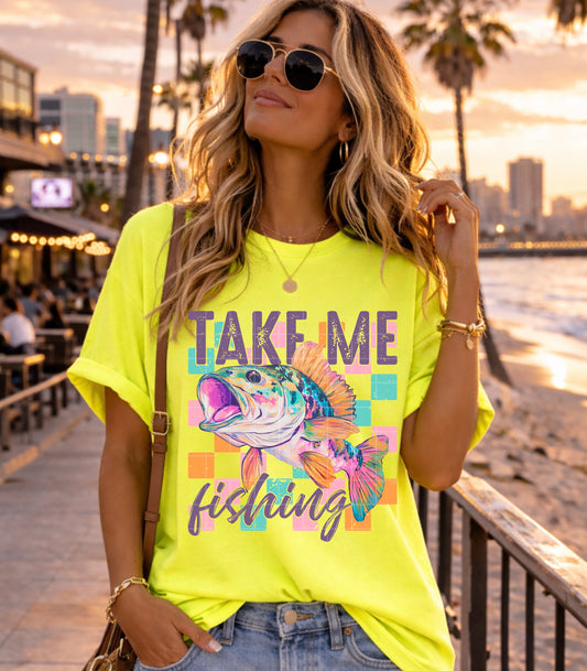 Take Me Fishing Summer Ready to Press DTF Transfers Sublimation Transfers