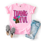 Thankful Pink Girl Turkey Thanksgiving Fall Ready to Press Transfer DTF Transfer Sublimation Transfer