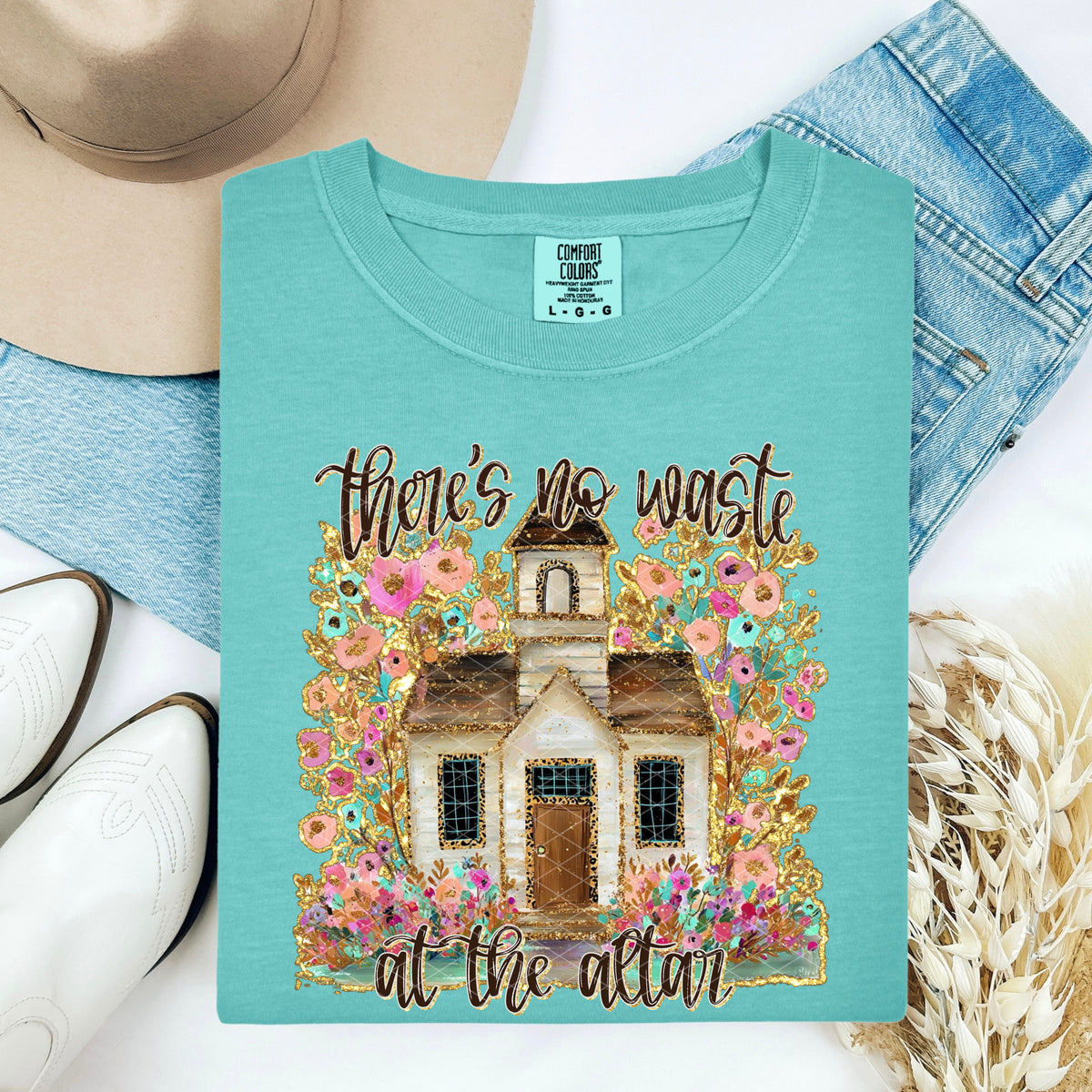 There's no Waste at the Altar Faith Spring Ready to Press Instant Peel DTF Transfers Sublimation Transfers