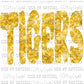 Tigers Yellow Bling Print Ready To Press Transfer
