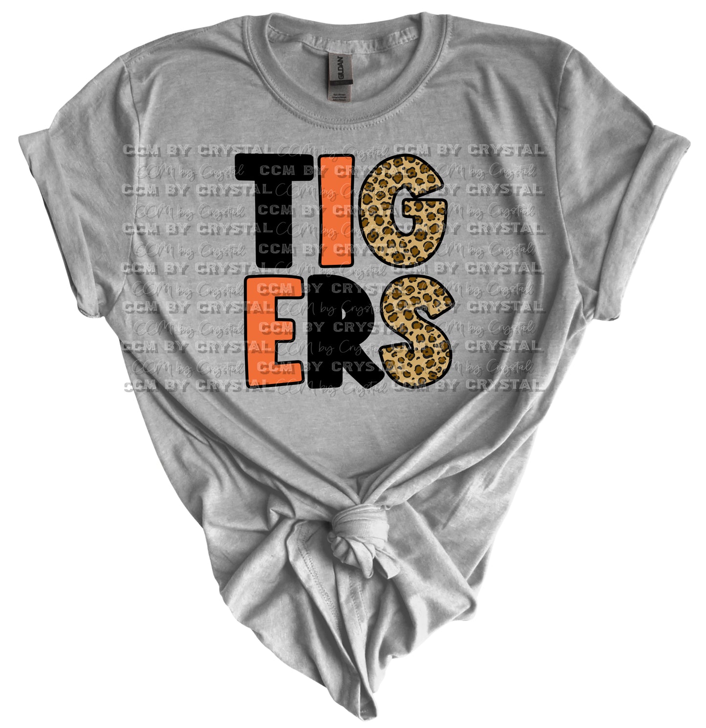Tigers Block Leopard Print Gildan Softstyle T-Shirt