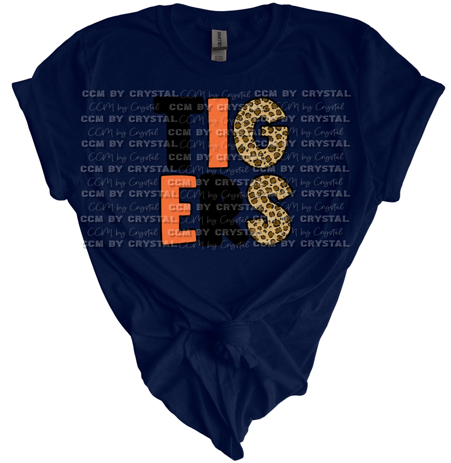 Tigers Block Leopard Print Gildan Softstyle T-Shirt
