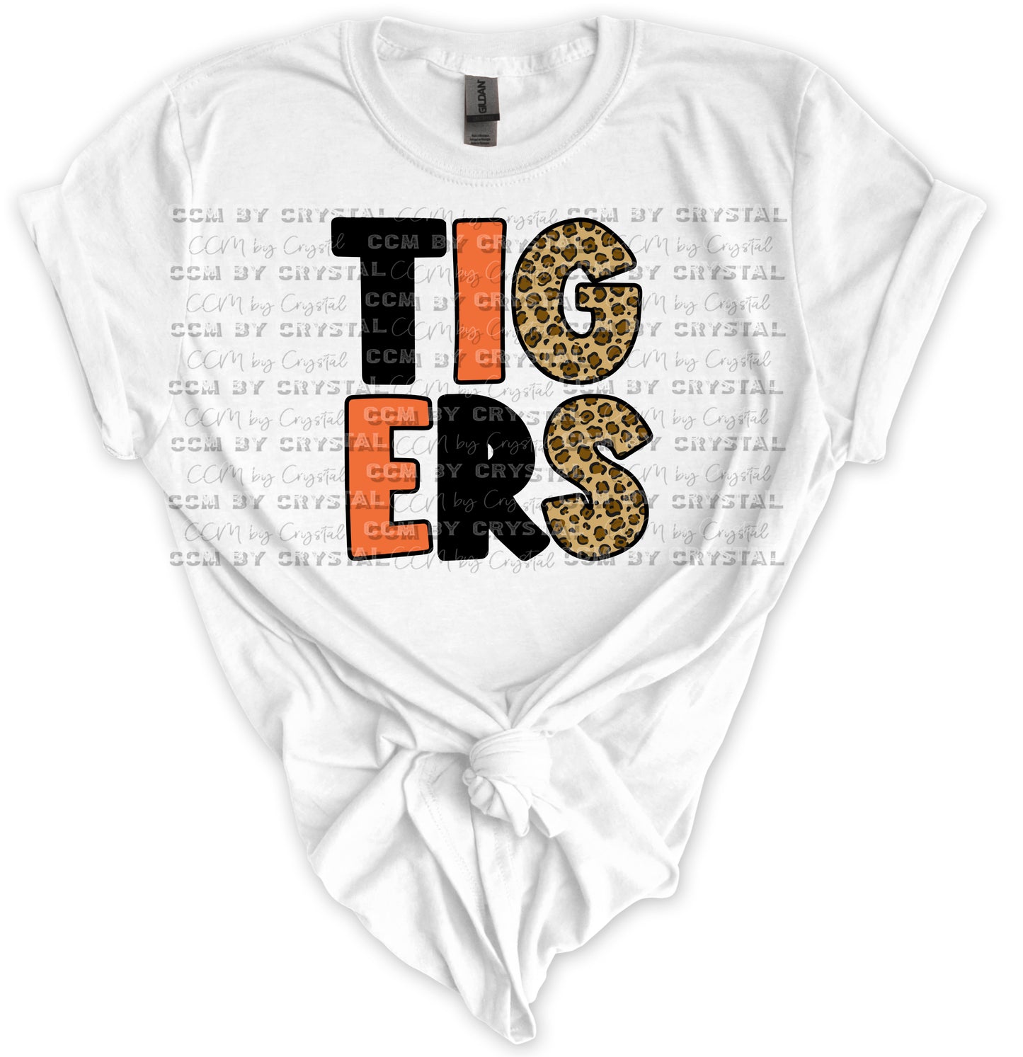 Tigers Block Leopard Print Gildan Softstyle T-Shirt