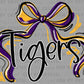 Tigers Bow Ribbon Sports Mascot Ready to Press Transfer DTF Transfer Sublimation Transfer