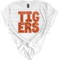 Tigers Block Orange Sequins Print Gildan Softstyle T-Shirt