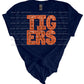 Tigers Block Orange Sequins Print Gildan Softstyle T-Shirt