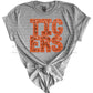 Tigers Block Orange Sequins Print Gildan Softstyle T-Shirt