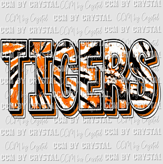 Tigers Tie Dye Ready to Press Transfer