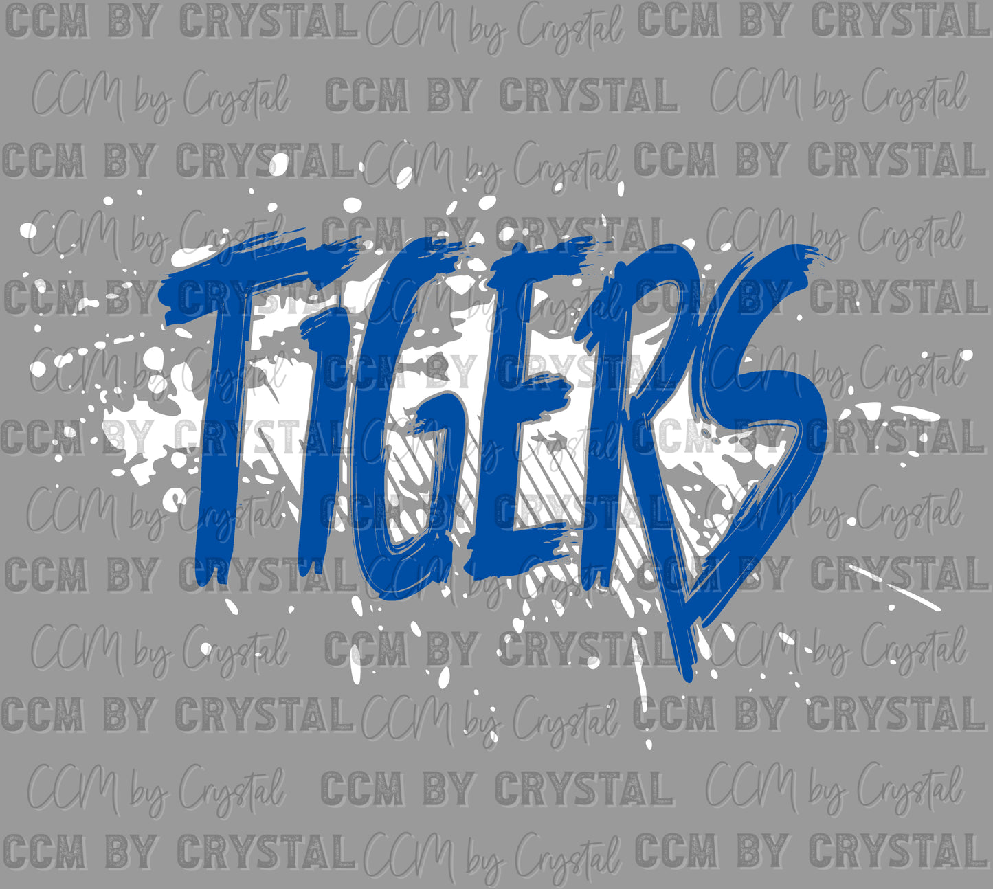 Tigers Mascot Sports Blue White Ready to Press Transfer DTF Transfer Sublimation Transfer