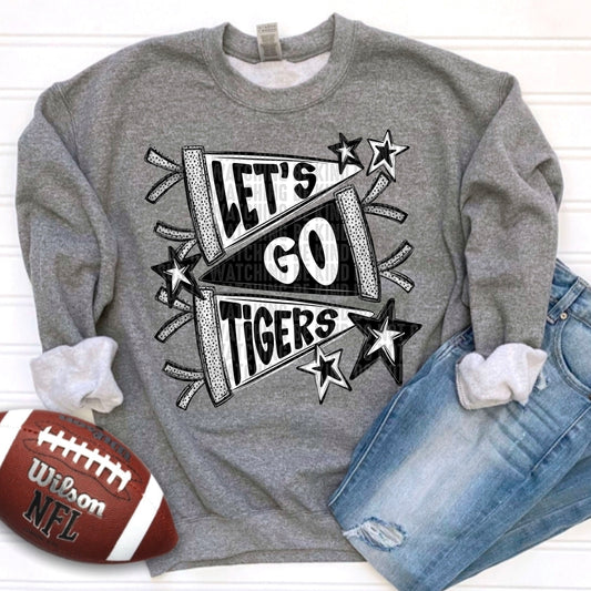 Let's Go Tigers Mascot Ready to Press Transfer DTF Transfer Sublimation Transfer