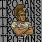 Trojans Camo Stacked Sports Mascot Ready to Press Transfer DTF Transfer Sublimation Transfer