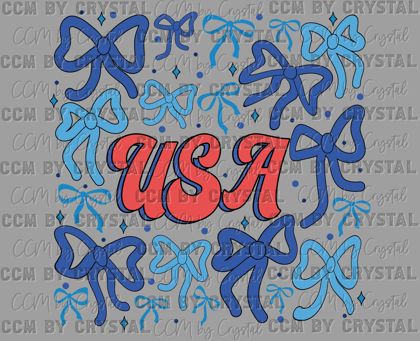 Usa Bows 4th of July Ready to Press Transfer DTF Transfer Sublimation Transfer