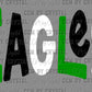 Eagles Mascot School Spirit Green White and Black PNG Digital File ONLY