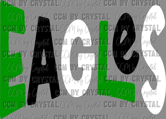Eagles Mascot School Spirit Green White and Black PNG Digital File ONLY
