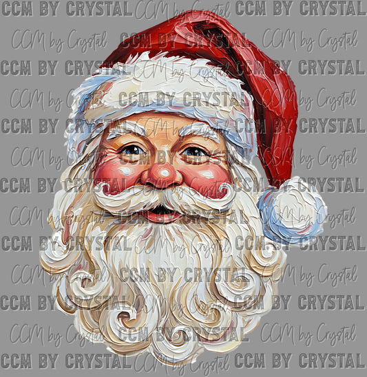Santa Christmas Faux Fake Paint Ready to Press Transfer DTF Transfer Sublimation Transfer