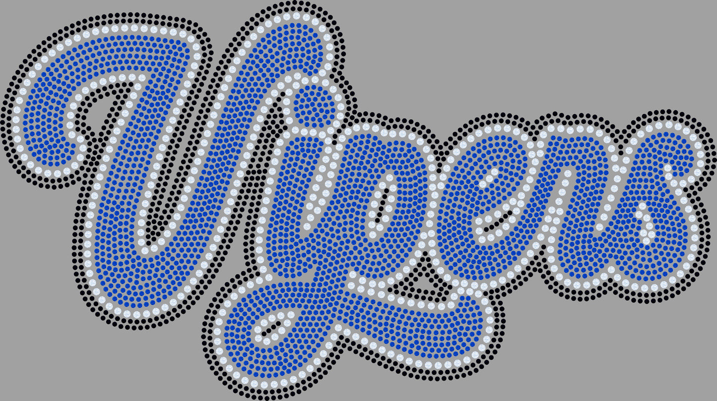 Vipers Approximately 11" wide Spangle Transfer