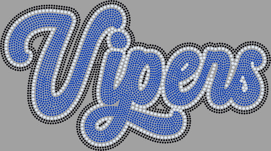 Vipers Approximately 11" wide Spangle Transfer