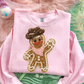 Christmas Gingerbread Western Fake Faux Yarn Ready to Press Transfer Instant Peel DTF Transfer Sublimation Transfer