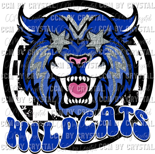 Wildcats Royal Blue Mascot Ready to Press Transfer