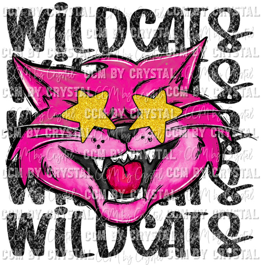 Wildcats Pink Mascot Ready to Press Transfer