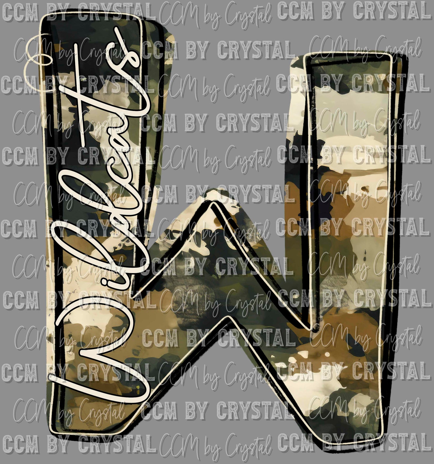 W Wildcats Camo Whimsy Ready to Press DTF Transfers