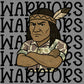 Warriors Camo Stacked Sports Mascot Ready to Press Transfer DTF Transfer Sublimation Transfer