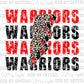 Warriors Red Black Leopard Print Ready to Press Transfer