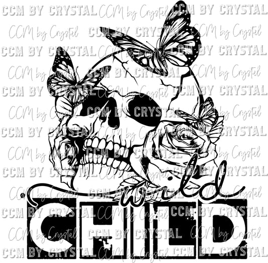 Wild Child Skull Ready to Press Transfer