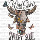 Wild Spirit Sweet Heart Flowers Cow Ready to Press Transfer