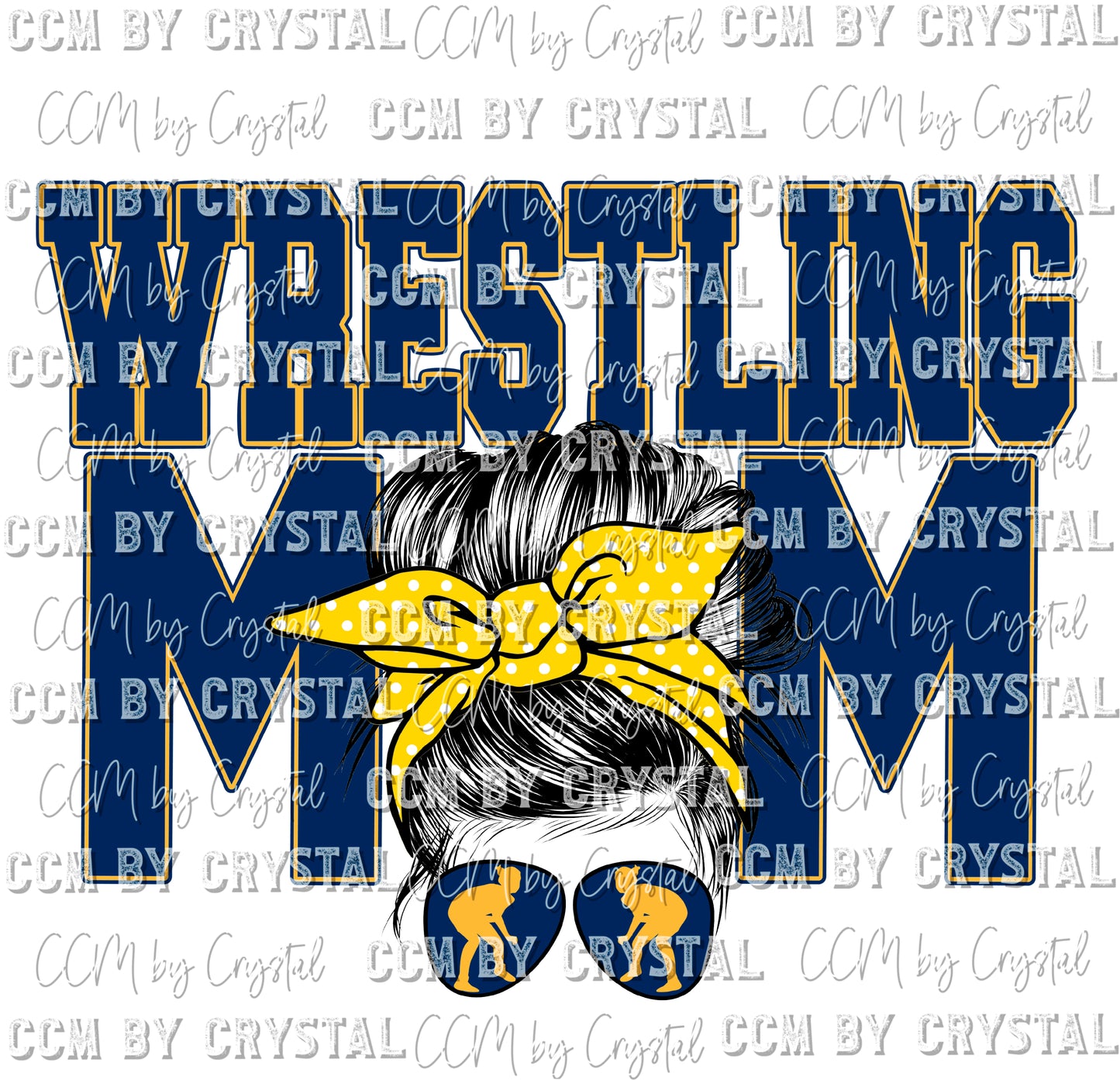 Wrestling Mom Messy Bun Ready to Press Transfer