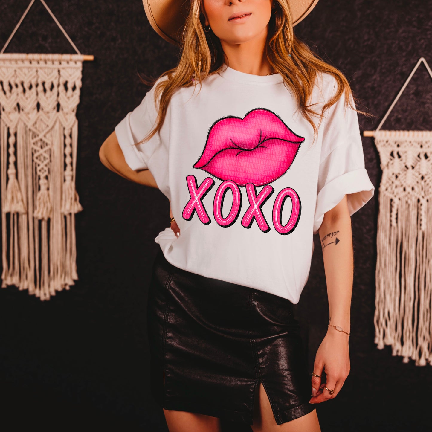 Valentine's Day Pink Lips XoXo Ready to Press Transfer